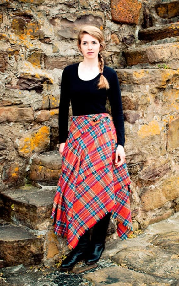 Items similar to Flat Kilt - Tartan Skirt (Maxi) on Etsy
