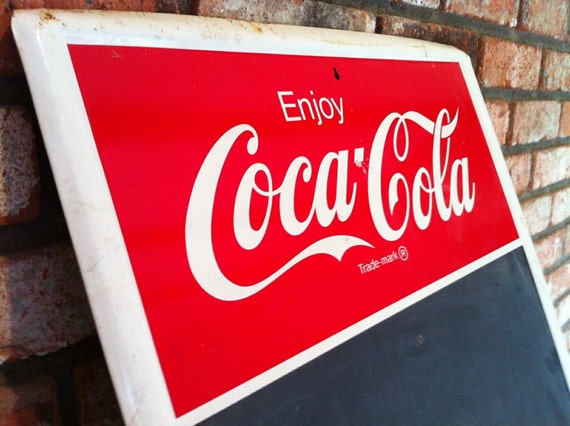 Vintage Coca Cola Menu Chalkboard Metal by Saenzvintage on Etsy