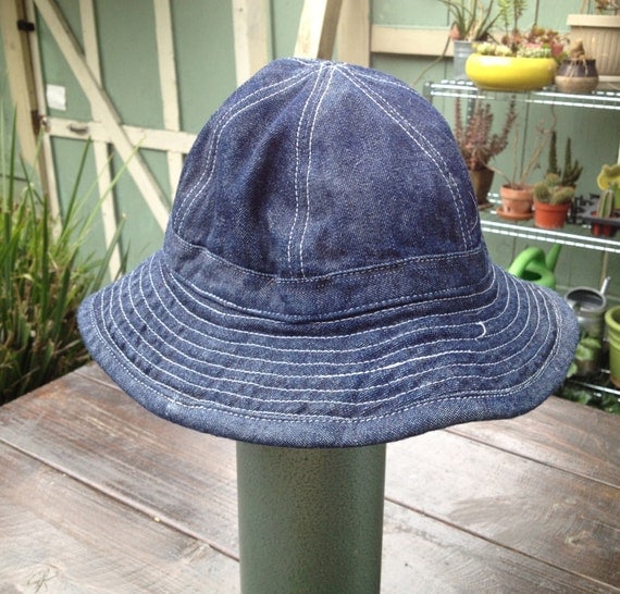 1940's Usn daisy mae indigo denim bucket hat by ProvenFootbridge