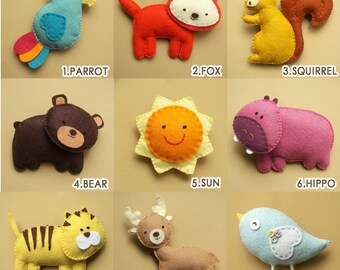 Making an mobile for my baby - Baby crib mobile, safari mobile, animal mobile, jungle mobile, bird mobile, felt Mobiles