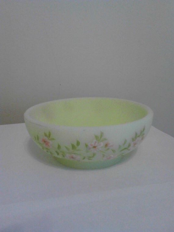 Fenton Pink Blossom Satin Custard Glass Bowl