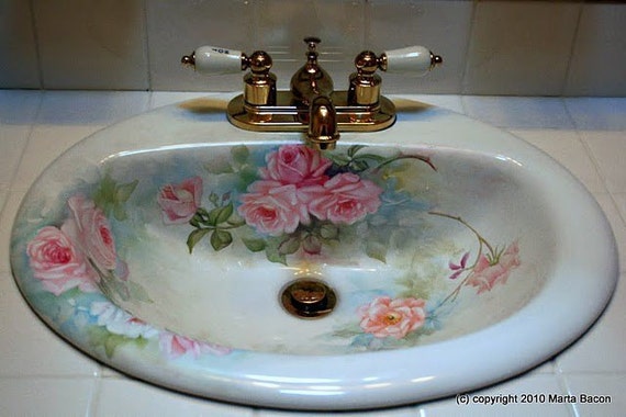 etsy painted bathroom sink