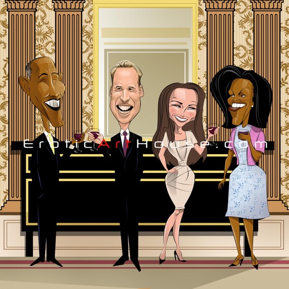 Barak & Michelle Obama Meet Royality William Kate