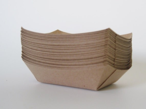 Paper Food Trays, 75 Mini 1/4# lbs Kraft Paper Food Tray, Snack Boxes, Concession supplies, Concession food, Paper food box, food kraft tray Il_570xn