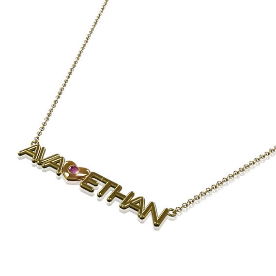 Couple name necklace Boyfriend girlfriend jewelry Couples