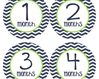 Monthly Stickers Boy Baby Month Stickers by BumpAndBeyondDesigns