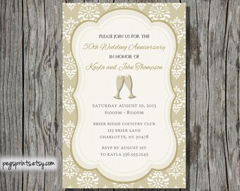  50th  Wedding  Anniversary  Invitation  Printable 