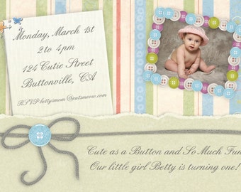 Birthday Invitation, Printable Personalized Children's Birthday Invite