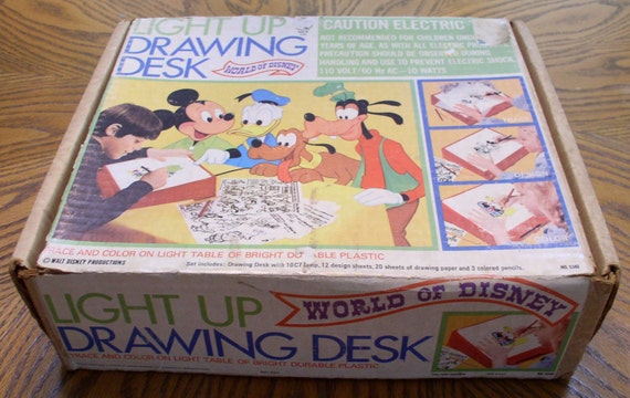 World of Disney Light Up Drawing Desk in Original Box Circa