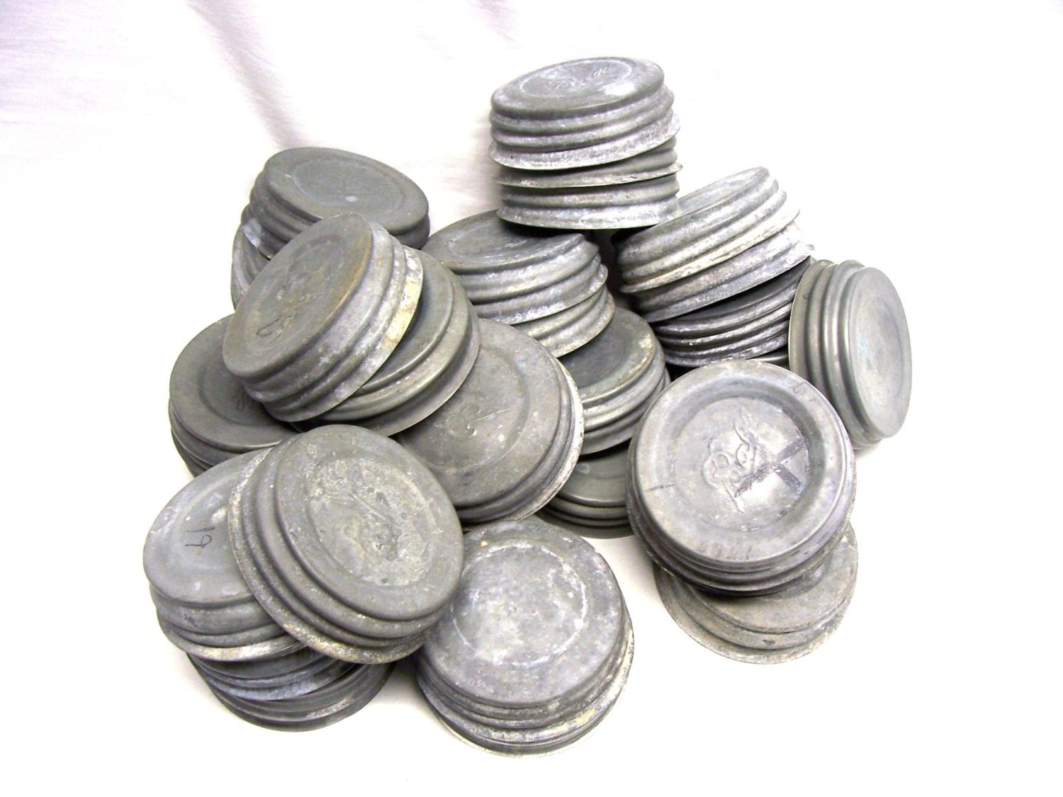 Vintage Zinc Canning Jar Lids Lot of 4