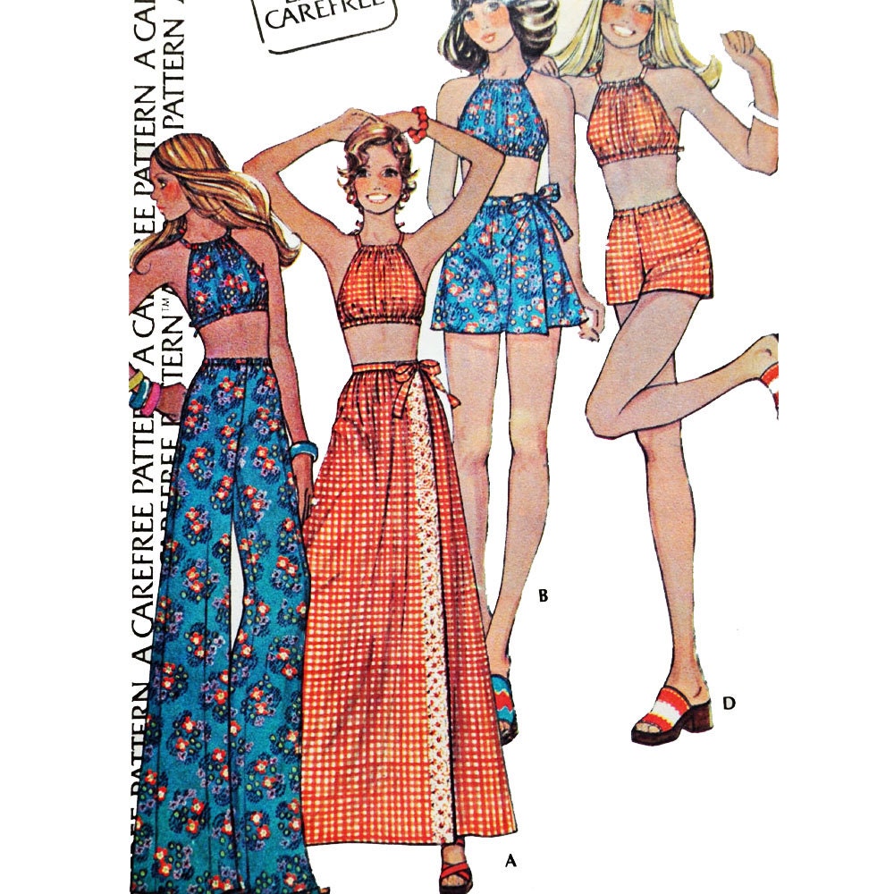 vintage-70s-halter-top-pants-pattern-mccalls-4054-bell