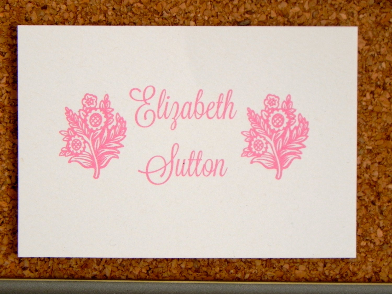 Flower calling card on premium card stock by KPDesignsAtlanta