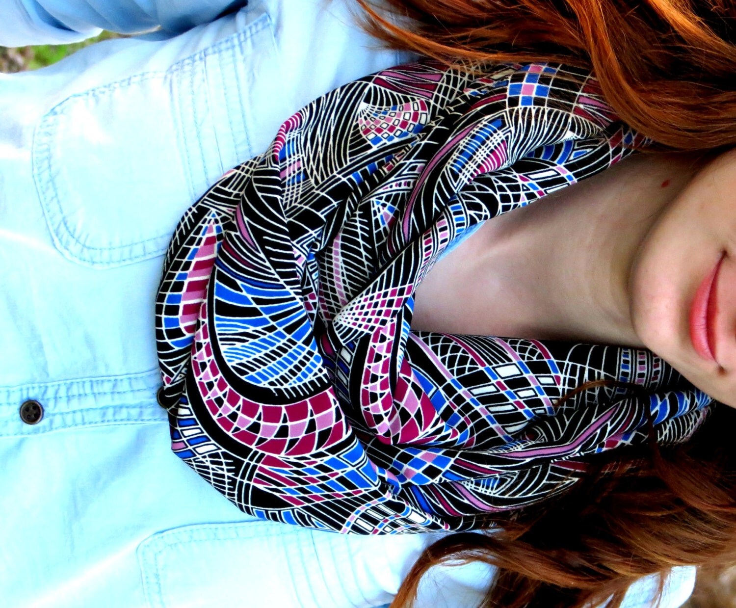 Woman Scarf Multicolored Infinity Scarf nice Color Scarf