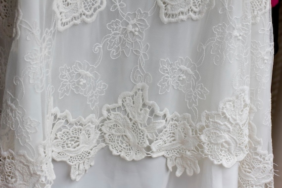 Items similar to 47'' White dress lace fabrics cotton wedding dress ...