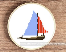 Popular items for boat cross stitch on Etsy