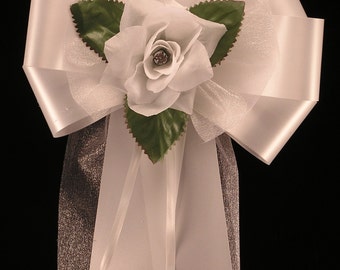 10-Piece Royal Blue & White Wedding Pew Bows - 8-Pull Bridal Decor, Your Perfect Gifts Brand