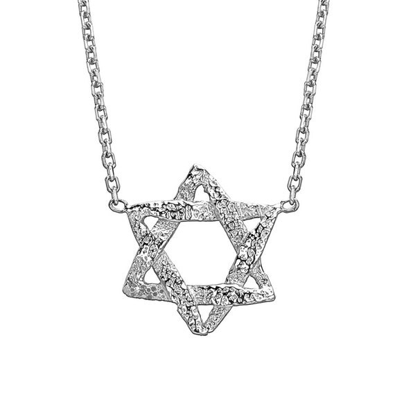 ... David - Magen David - White Gold Star Of David - Jewish Star Necklace
