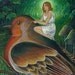 Twilight Flight - Surreal Goddess Art 5x7 Blank Greeting Card