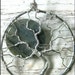 Labradorite Full Moon Tree of Life Pendant, Blue Fire, Wire Wrapped, Celestial Silver Jewelry