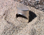 Almond Shaped Gris-Gris Amulet Silver Ring