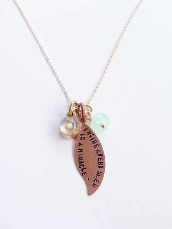 Mustard seed Charm Necklace by Allie M. by AllieMJewelry