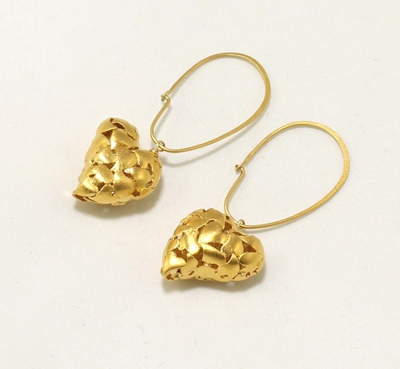 SALE Heart of Hearts Earrings 24K Gold by elizabethlydonstudio