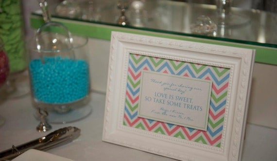 CHEVRON Printable Party Welcome / Dessert Table Sign Il_570xn