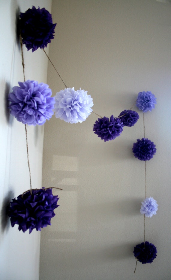 tissue paper pom pom garland