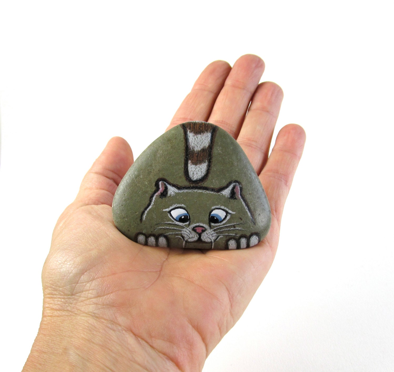 easy cat rock painting ideas