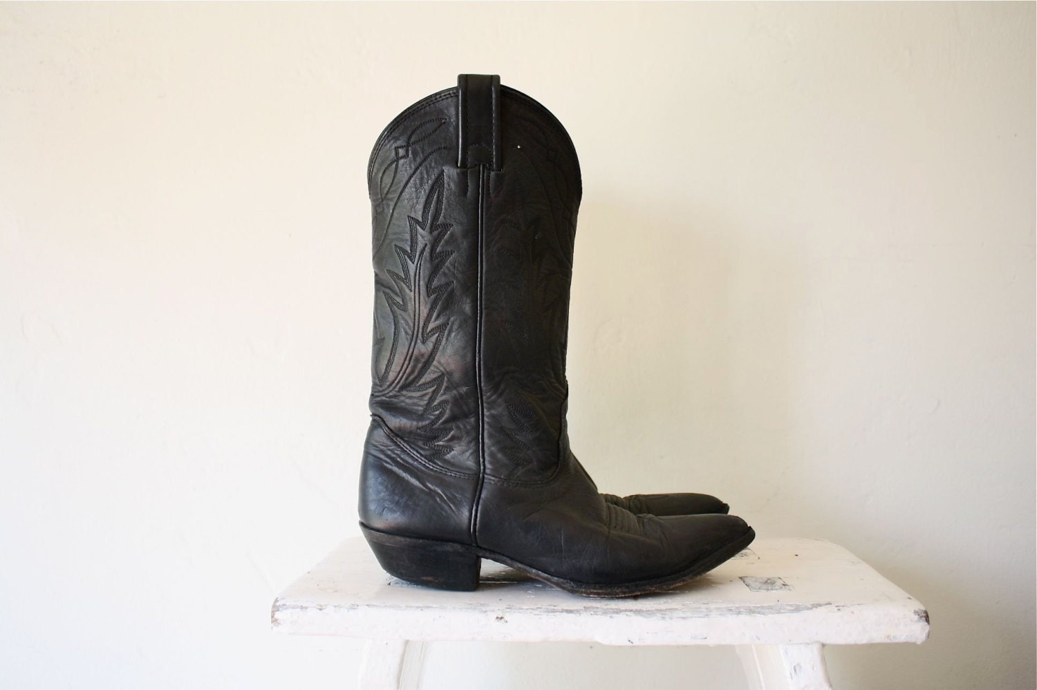 vintage black Nocona cowboy boots womens 5.5 cowgirl 5 1/2