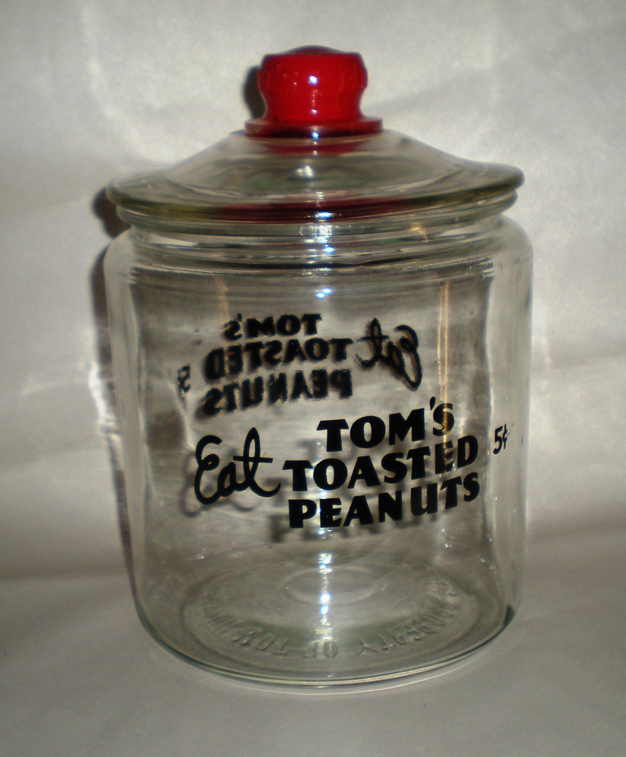 Tom's Peanuts Counter Jar with Lid Vintage