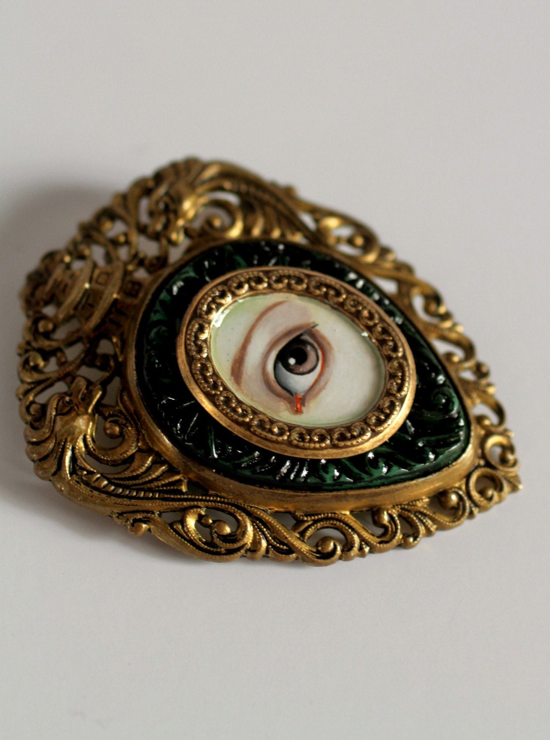 Victorian Mourning Brooch Irish Lover's Eye original