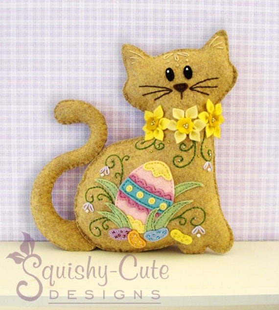 Felt+Cat+Pattern Cat Stuffed Animal Pattern - Felt Plushie Sewing Pattern & Tutorial ...