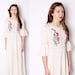 Vintage 1960s Rose Embroidered Ethnic South West Maxi Alternative Wedding Dress / Dress / Dresses / Alternative Wedding / 1362