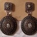 Filigree Crystal Aurora Borealis Stone Clip On Earrings Gold Brass Tone Vintage Erica Lyons Square Top Flower Buttons Oval Accent Dangles