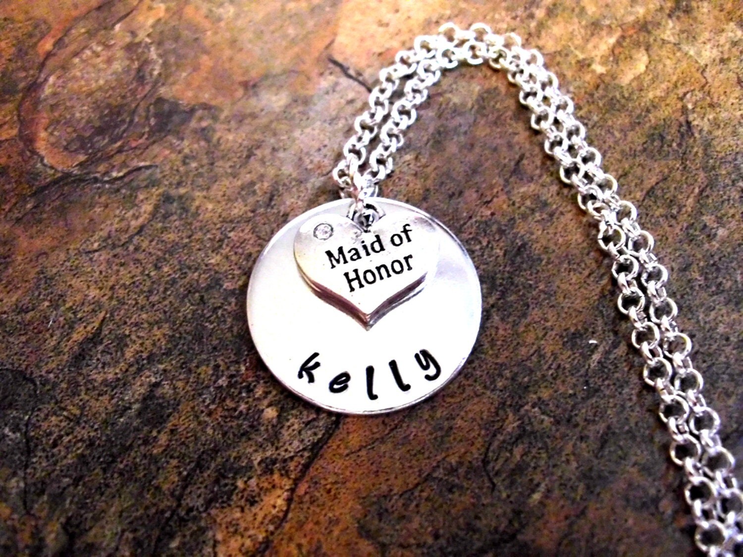 Wedding Necklace Maid of Honor Necklace Personalized Maid of