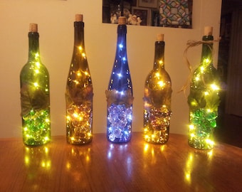 Upcycled Wine Bottle Lamp, Night Light, Accent Piece, Recycled, Wine Decor, Bar Decor, Wine Gift, Wedding Gift