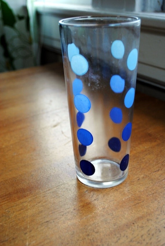 Blue Dot Drinking Glass
