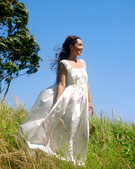 SAMPLE SALE Boho  Wedding  Dress  Eco Friendly Peasant