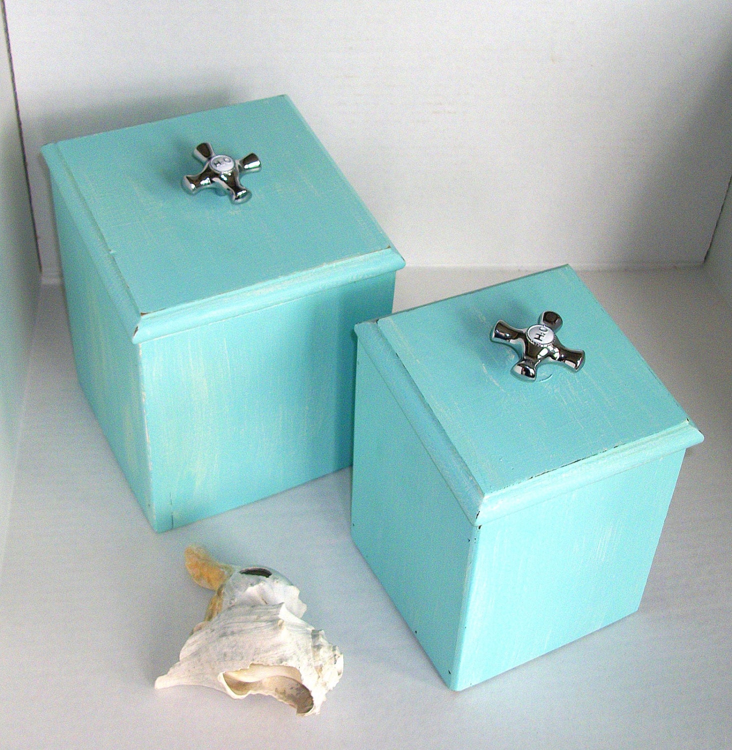 Vintage Storage Boxes/Upcycled/Bathroom Storage Boxes