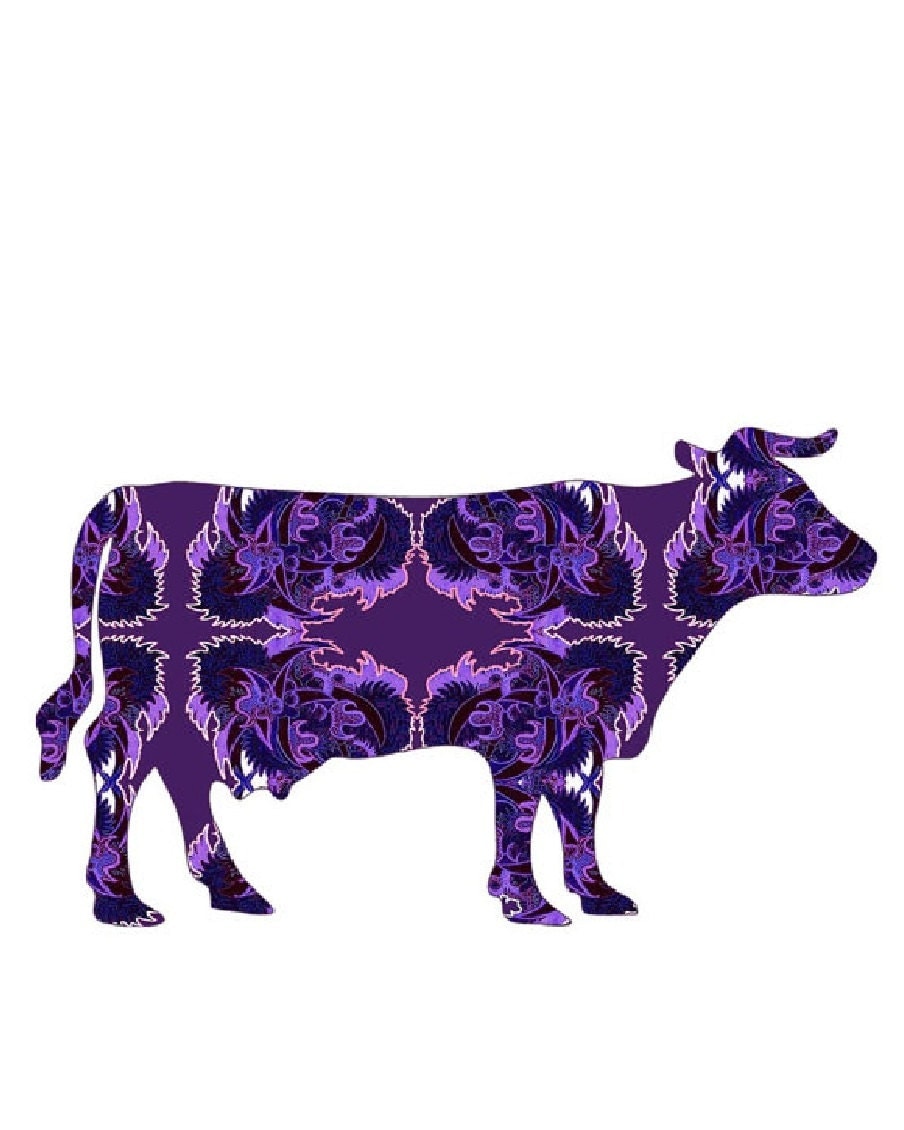 Download COW ART ABSTRACT Cow Painting Purple Wall Art Painting Pop