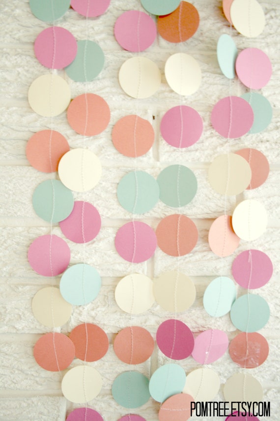 Wedding garland Party decor paper circle garland