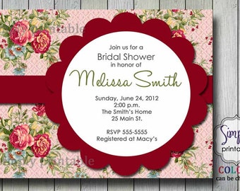 Wedding Dress Bridal Shower Invitation by simplyprintable on Etsy