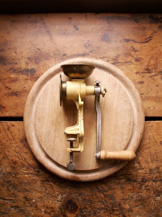 Vintage Cast Iron and Brass Poppy Seed Grinder