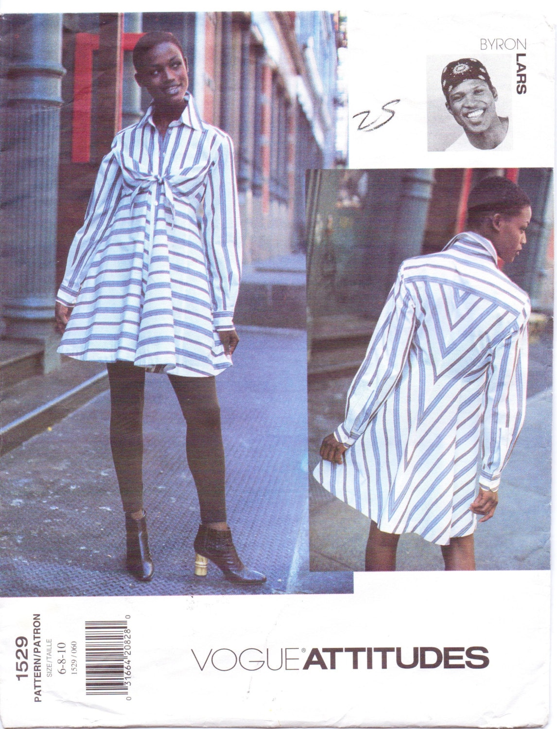 1990s Byron Lars dress and leggings pattern Vogue 1529