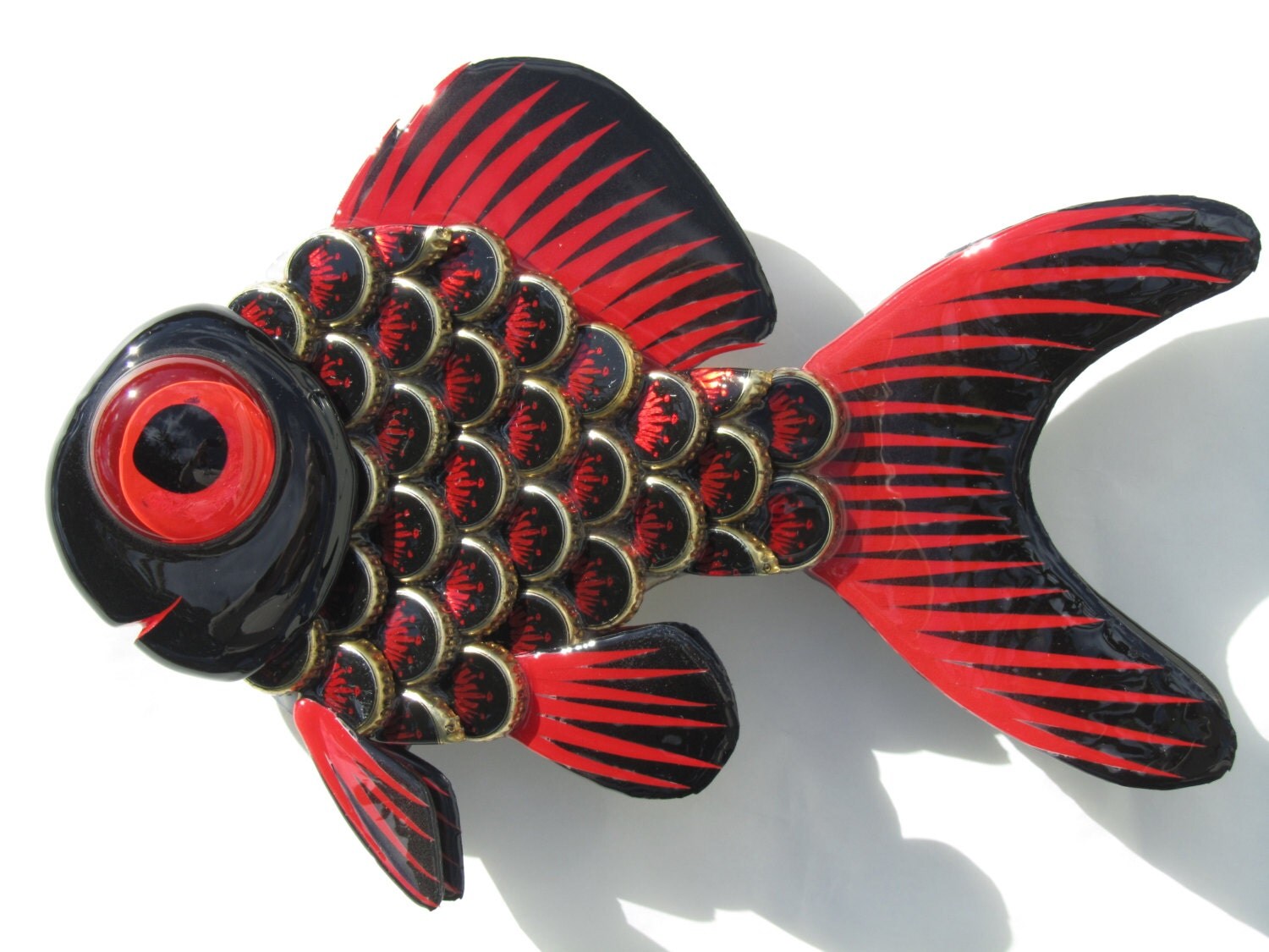 Goldfish Metal Bottle Cap Fish Wall Art Budweiser Select