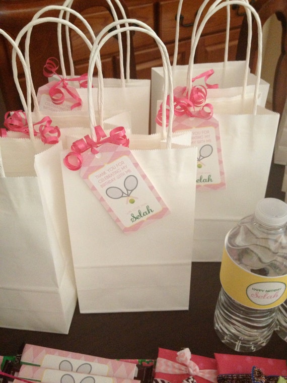 Girl Tennis Birthday Party- personalized hang tags- print your own Il_570xn