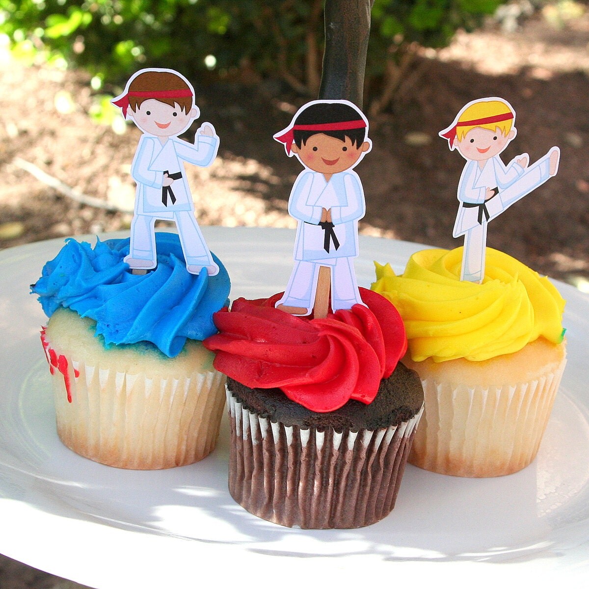 Karate Boy Martial Arts Party Cupcake Toppers Set of 12