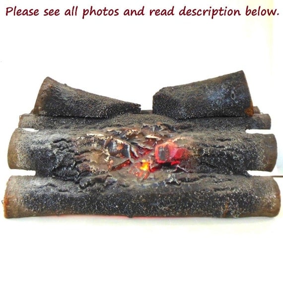 Fake Log Electric Fireplace Insert 60s Retro Decor Haydon