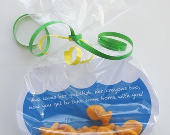 ELMO Goldfish Party Favor Tags, Sesame Street favors, Goldfish tags, Thank you tags